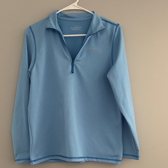 Vineyard Vines Tops - Vineyard Vines Light Blue Quarter-Zip Sweatshirt